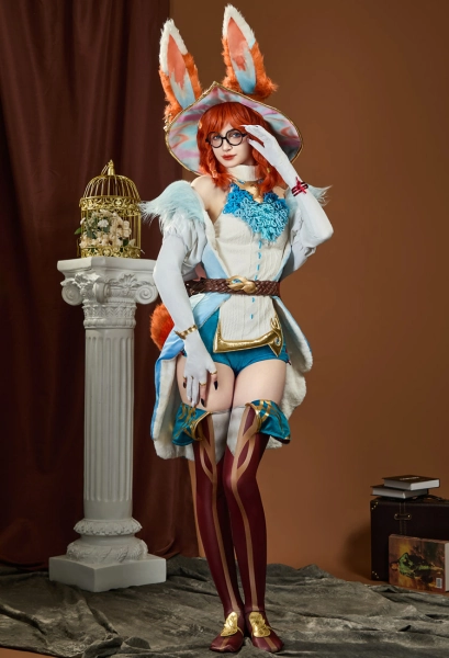 LOL Aurora Cosplay Costume Sweater Jacket Set with Pants and Ears