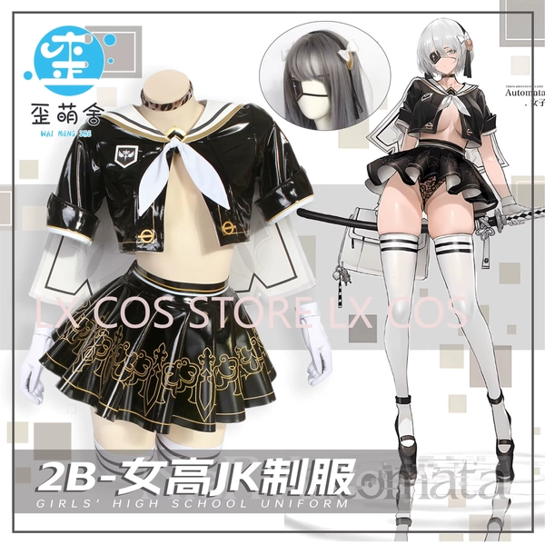 Nier Automata Cosplay Kostüm Yorha 2B Matrosenanzug Sexy Outfit Spiele Frauen Rollenspiel Halloween Party Kostüm 2B JK Kleid - AliExpress 