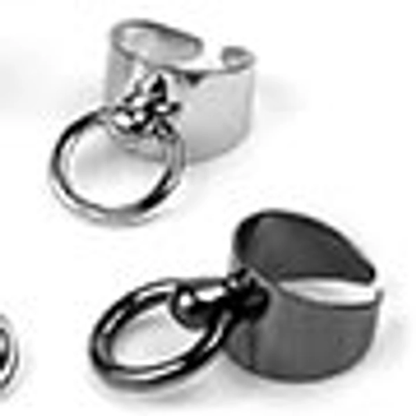 White Brass Captive Ring - PVD Plated Adjustable Finger-Ring