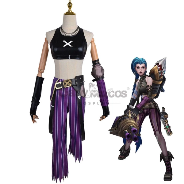 Game League of Legends Cosplay Arcane Jinx Cosplay Costume - XS