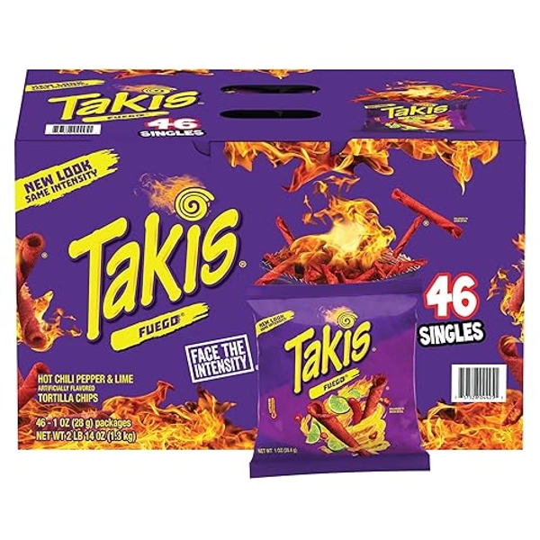 10 Takis Fuego 28,4 g Hot Chilli Pepper Lime Flavour Tortilla Chips Original aus Mexiko Probierpackungen
