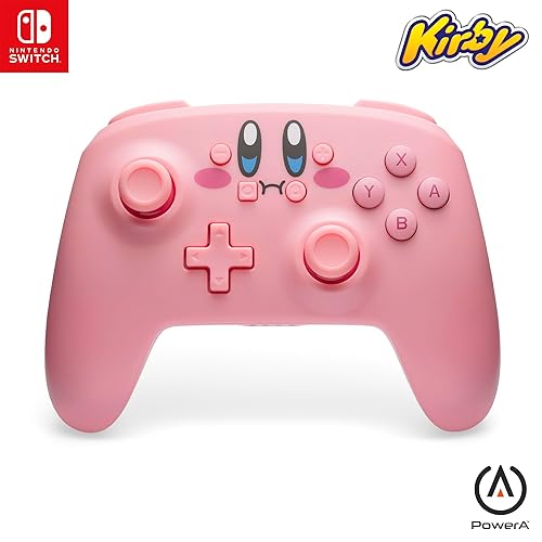 PowerA Wireless Controller for Nintendo Switch – Kirby Mouthful, Nintendo Switch - OLED Model, Nintendo Switch Lite, Gamepad, game controller, Bluetooth controller, motion controls, officially licensed - Kirby - With Motion