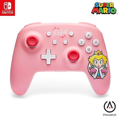 PowerA Wireless Controller for Nintendo Switch - Princess Peach Pink, Nintendo Switch - OLED Model, Nintendo Switch Lite, Gamepad, game controller, Bluetooth controller, motion controls, officially licensed - Princess Peach - With Motion