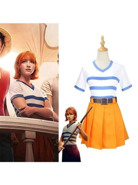 1 Set Disfraz de cosplay realista de One Piece para actuaciones, adecuado para vacaciones, fiestas o cosplay de todos los días en Halloween