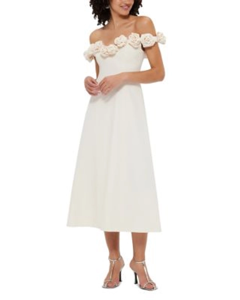 Annette Floral Off The Shoulder Midi Dress