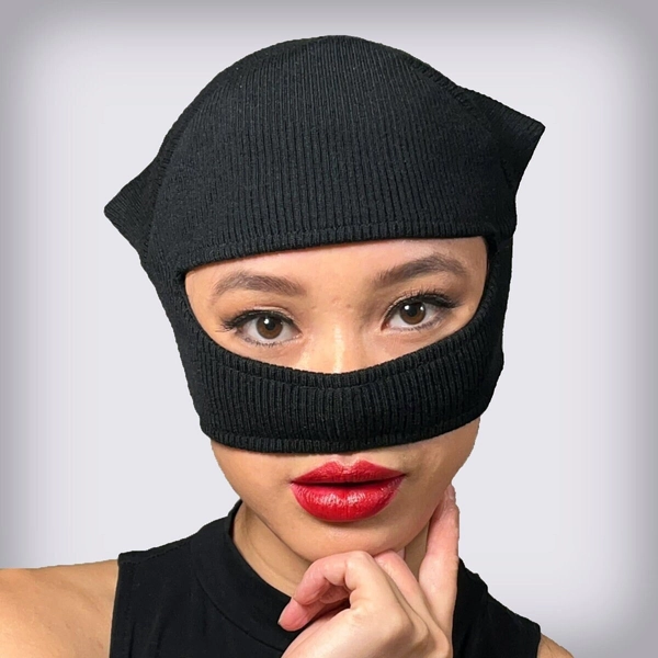 Selina Cat Woman Ski Mask Cowl Black Balaclava Kyle Cosplay Costume 2022 Zoe Kravitz