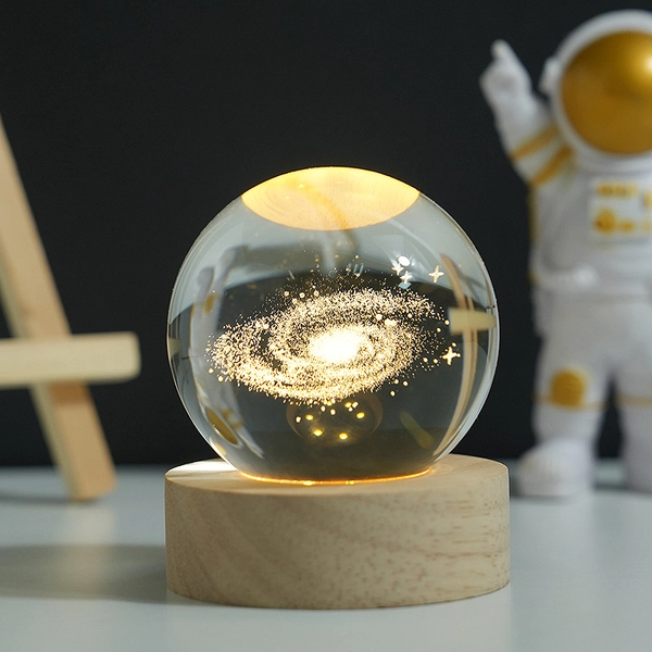 Crystal Galaxy Lamp Cosmic LED Night Lights Astronomy Lover Gifts - D