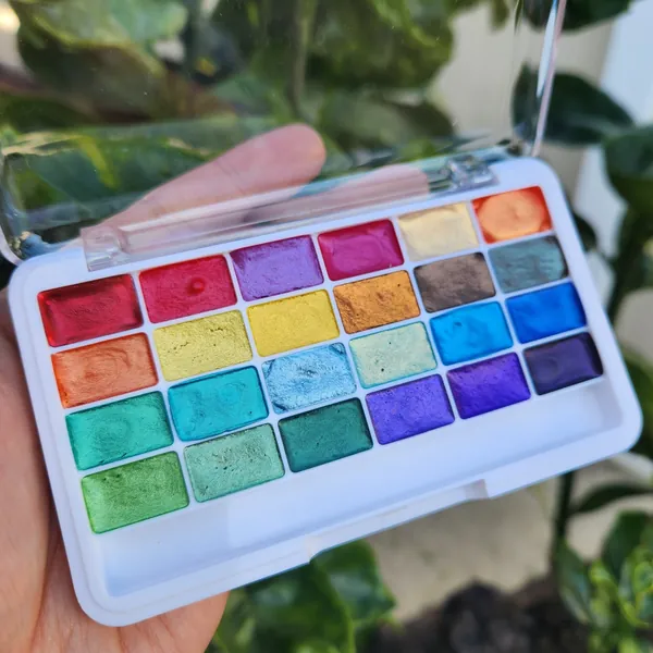 Mica 24 color palette set handmade watercolor paints shimmer palette [First Layer Only]