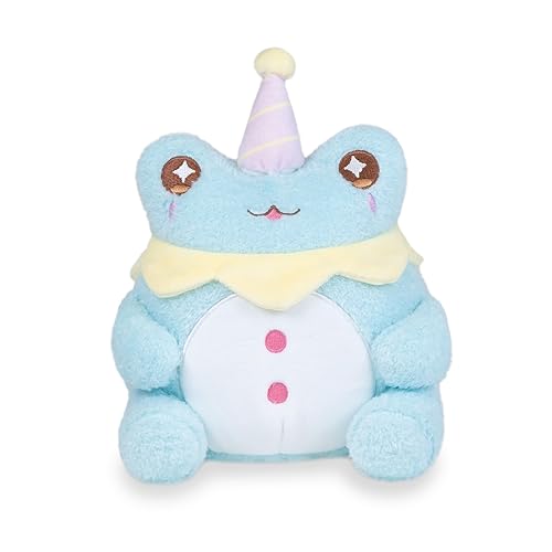 Cuddle Barn PlushGoals - Lil Series Clown Wawa Kawaii Cute Soft Blue Frog Plush Toy, 6 inches - Lil Series Clown Wawa