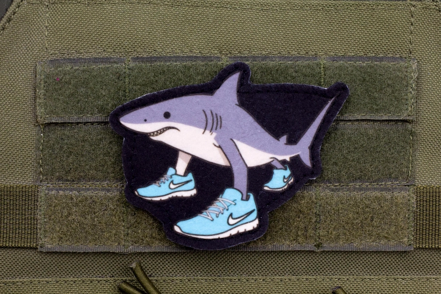 Tralalero tralala italian brainrot tiktok meme hook and loop morale patch