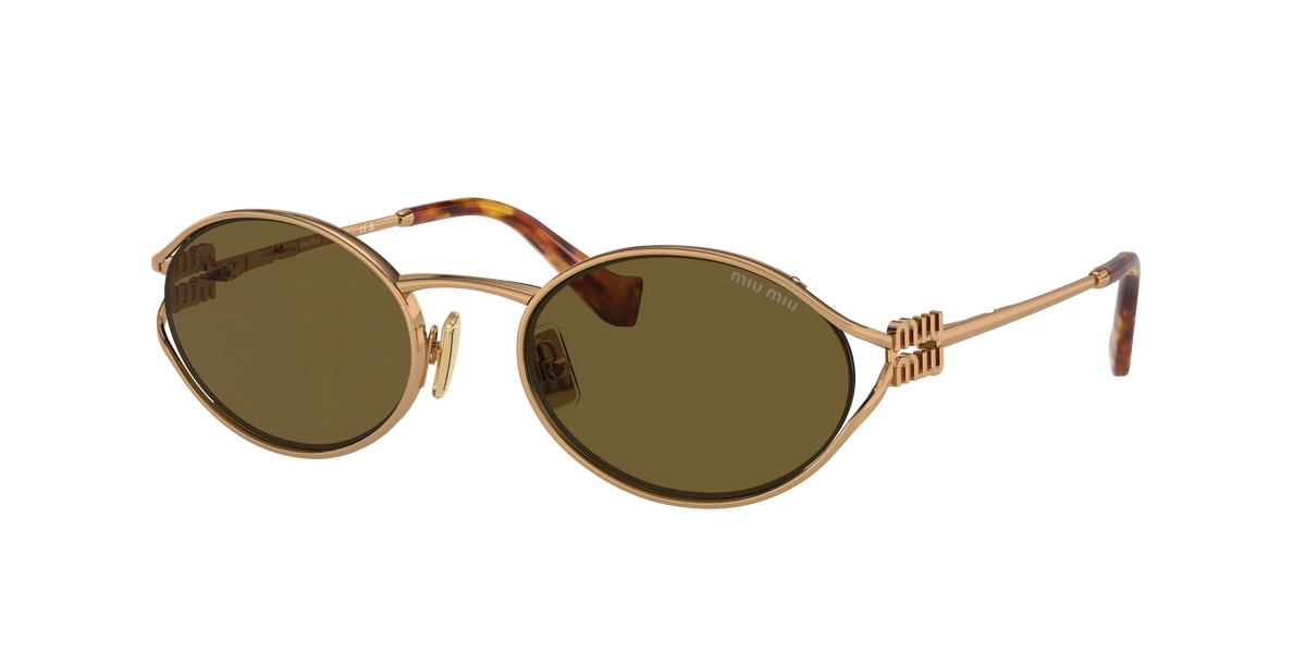 MIU MIU MU 52YS Brass Gold - Women Luxury Sunglasses, Dark Brown Lens