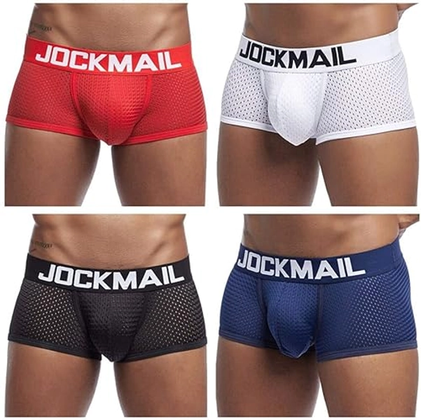 JOCKMAIL 4PCS/PACK Sexy Mens Boxers Shorts Mens Underwear Pack Sexy Mens Boxers Pack