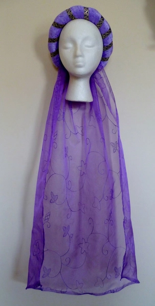 Lilac and Purple Medieval Headdress, Renaissance Circlet, Wedding Headdress