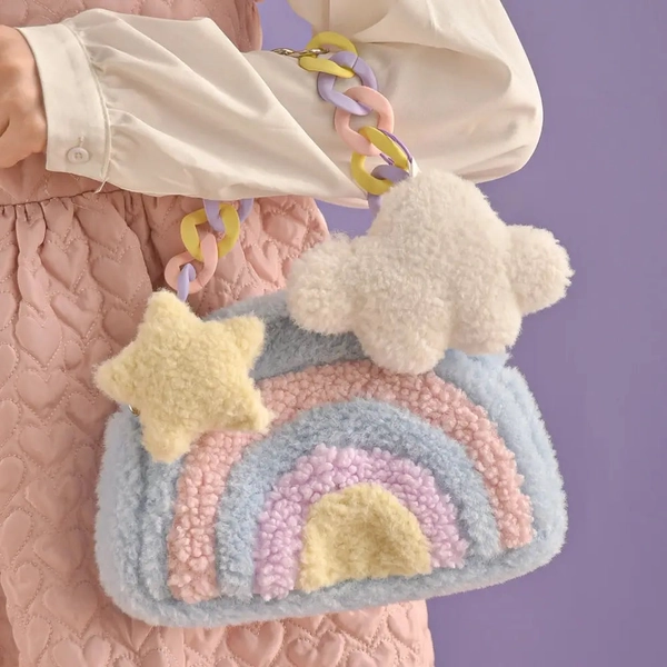 Pastel Rainbow Cloud Purse for Kawaii Style Lovers