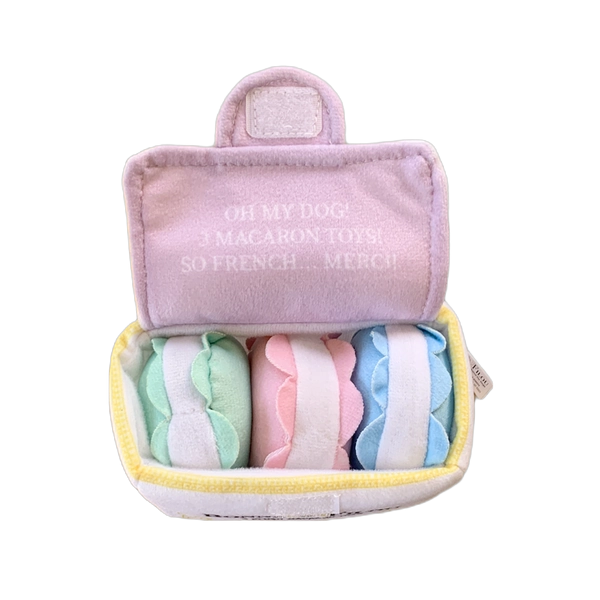 Plush Macaron Squeaky Dog Toy