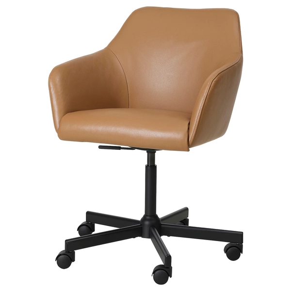 TOSSBERG / MALSKÄR Swivel chair - Grann light brown/black