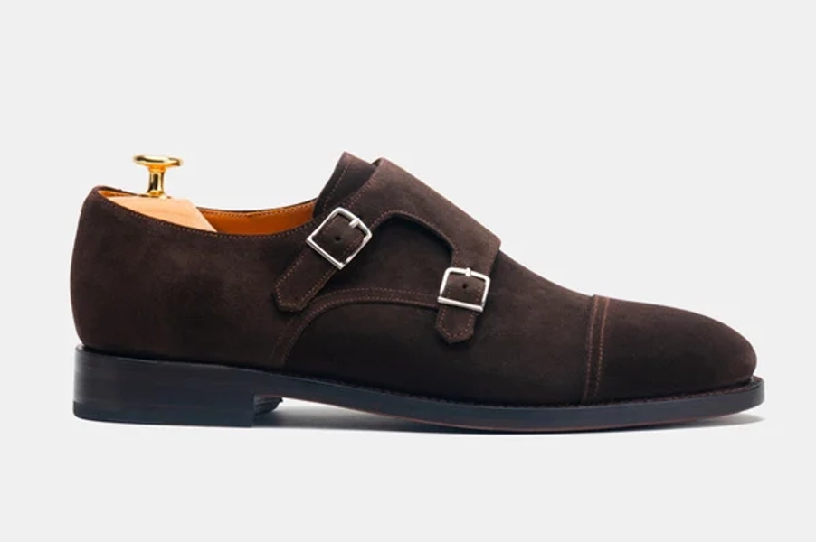 Brown Suede Double Monkstrap