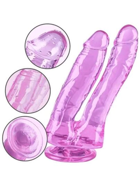 Double-Ended Realistic Dildo G-Spot Stimulation, 6.9 Inch Lifelike Dildo With Strong Suction Cup For Hands-Free, Double Sided Penis For Vaginal Anal, Adult Sex Toy For Women Men Couple