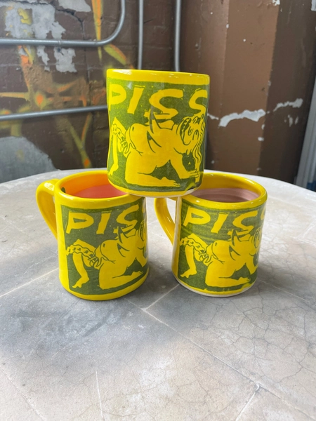 “PISS” ceramic mug by Liz Born — Hoofprint