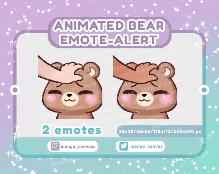 Animated Bear Emote-alert /head Pat Emote-alert - Etsy UK
