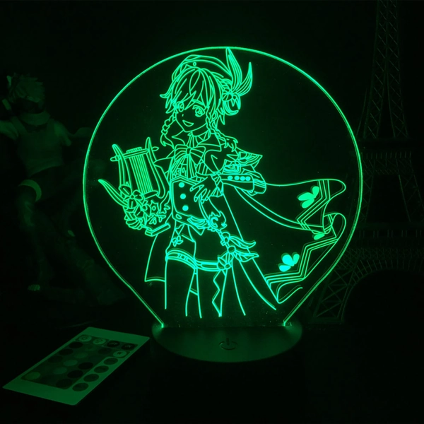 Venti LED Light Anemo Archon Gesnhin Impact Deskop Lamp Barbatos - A