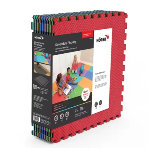 Norsk 25" x 25" Reversible Foam Flooring, Assorted Colors, 9 Tiles - Sam's Club