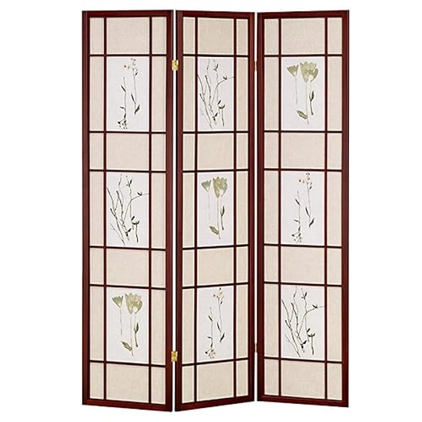 ORE International Three Panel Shoji Screen Cherry Finish