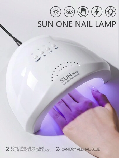 1 ST Vit [USB-kontakt] Nagellampa Nageltork, Nagelfototerapimaskin Dubbel ljuskälla UV Nagellampa, För kvinnor och flickor Nagelkonst Gör-det-själv-användning