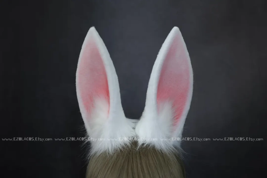 White Bunny Ears and Tail