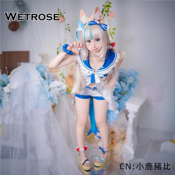 [Wetrose] In Stock Vtuber Sameko Saba Cosplay Costume Gura