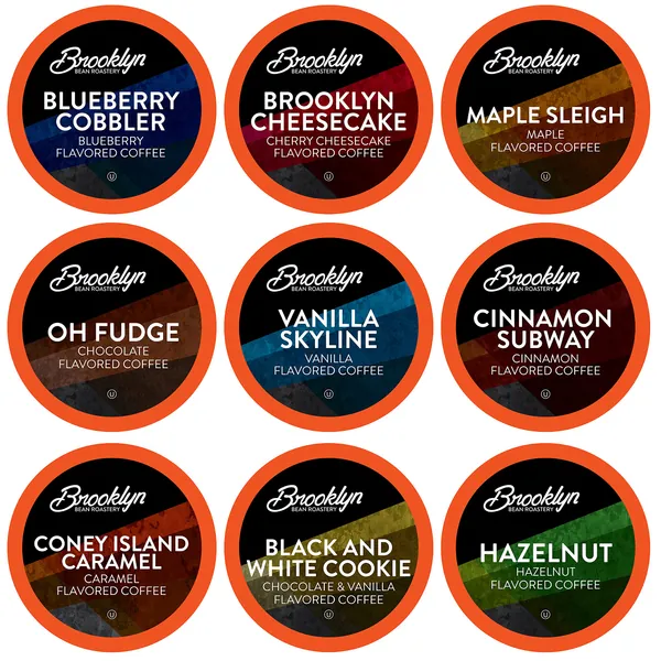 Brooklyn Beans Coffee Pods Flavored Gourmet Variety Pack, Compatible with 2.0 Keurig K Cup Brewers, 40 Count - Flavored Variety Pack 40 Count (Pack of 1)