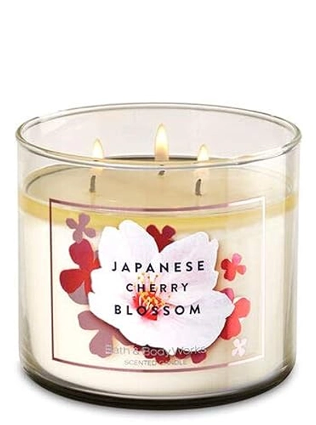 Bath and Body Works JAPANESE CHERRY BLOSSOM 3-Wick Candle 14.5 Ounce