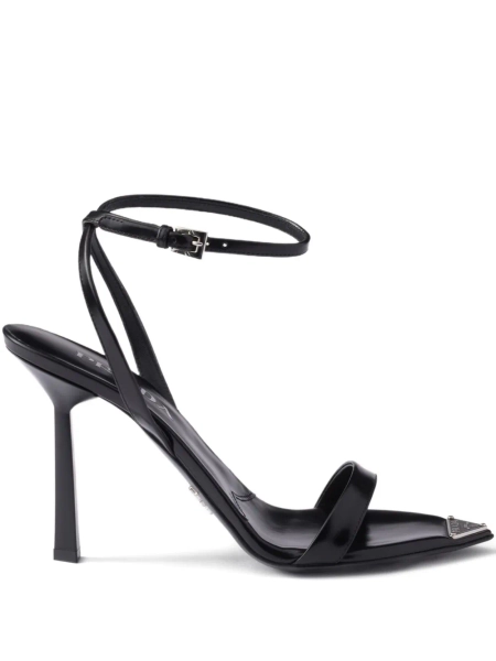 Prada Ankle-Strap Metal-Buckle Sandals 