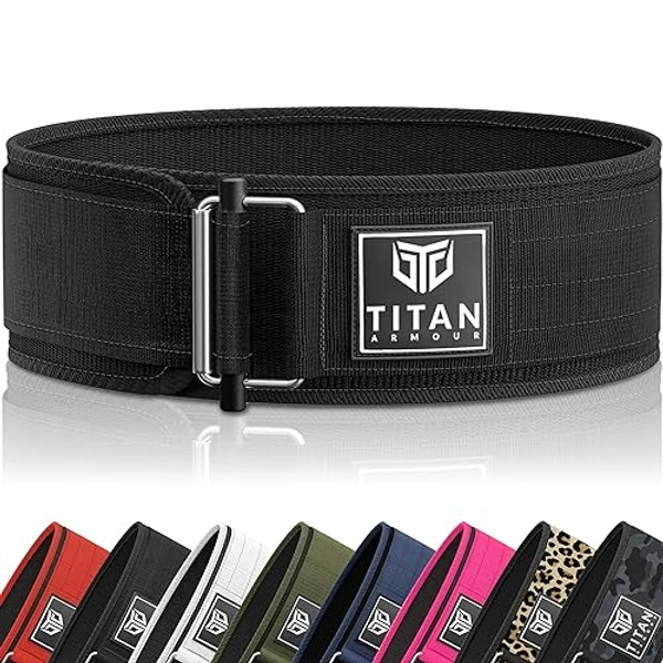 Titan Armour® Premium Self-Locking Weight Lifting Belt | Gym belt: Crossfit, Powerlifting, Deadlift, Olympic Lifts, Squats | Functional Weightlifting Belt | Men & Women | UK Brand