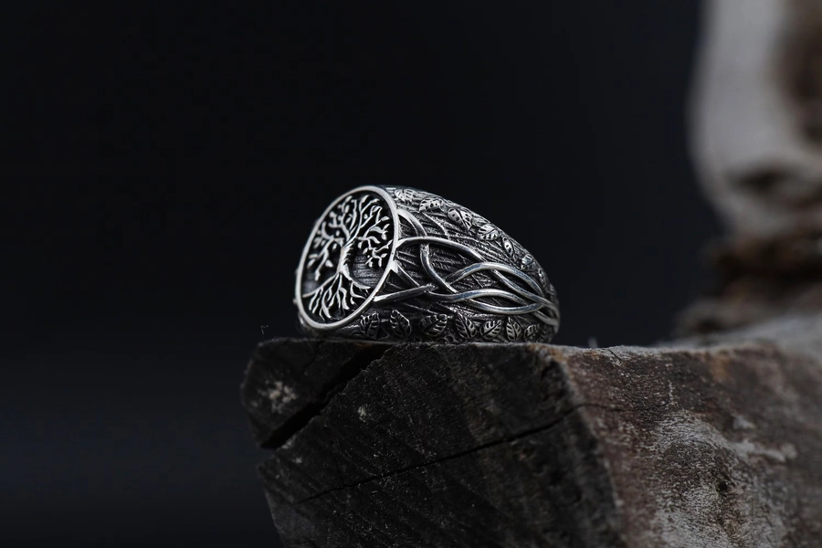 Yggdrasil Ring Men, Tree of Life Men Ring, Tree of Life Jewelry Gift, Spiritual Ring, Celtic Tree of Life Ring, Norse Mythology Men Gift