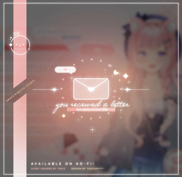 Sweet Darling : Alert Set | Valentine Theme | For StreamElements