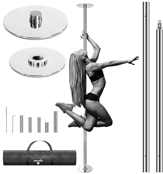 SereneLife Professional Non Slip Dancing Pole Set, Adjustable Height, Adjustable Fitness Pole, Great for Training Dancing and Exercise, Comes with Complete Set of Accessories, Easy Setup