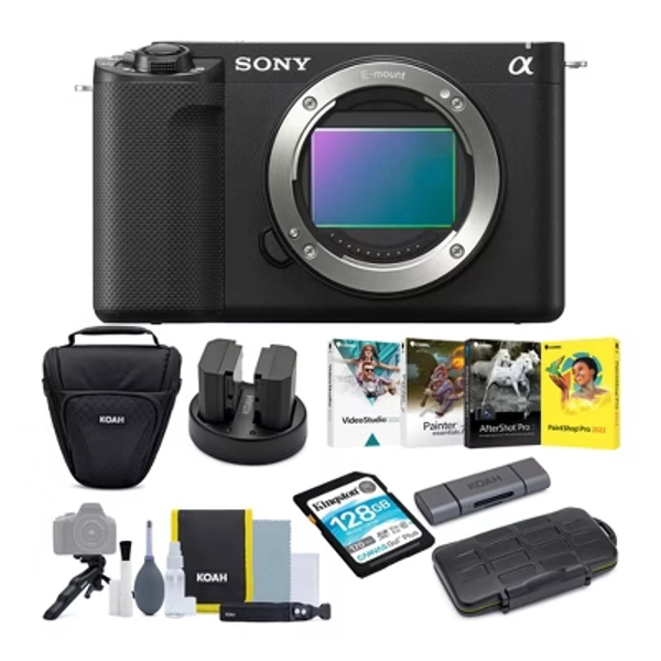 Sony Alpha ZV-E1 Full-frame Mirrorless Vlog Camera (ILCZV-E1/B, Black) Bundle