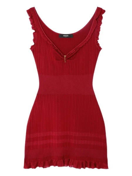 Versace ruffled ribbed dress
