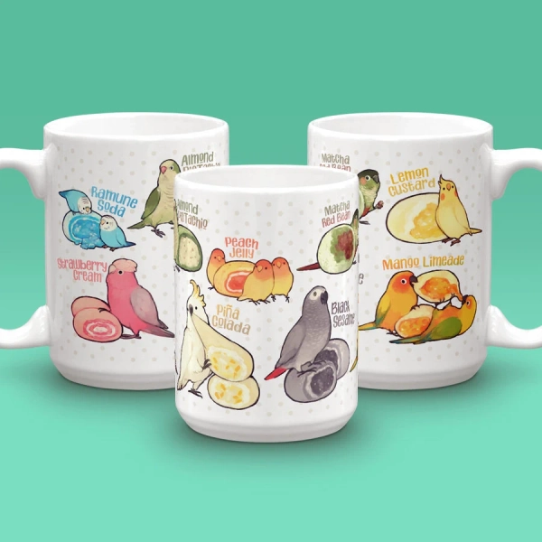 Bird Mochi Flavors Large Mug