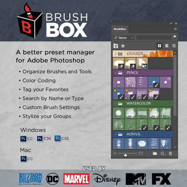 BrushBox - A better brush manager for Adobe Photoshop