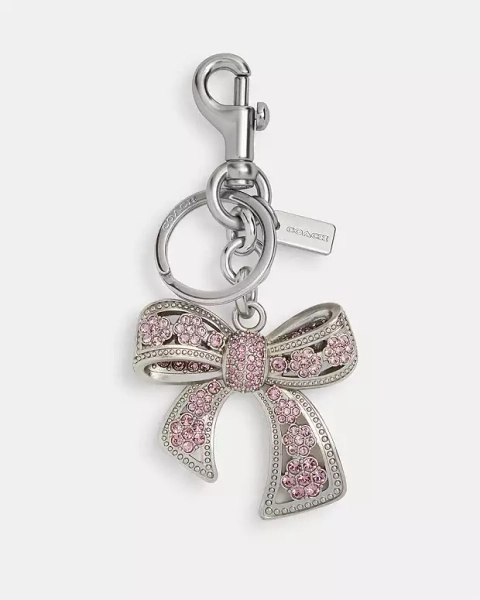 Silver/Purple Bow Bag Charm