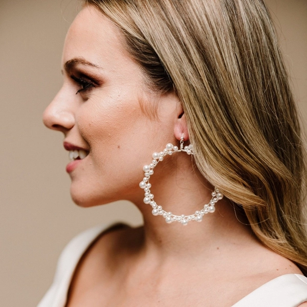 Arianna Siren Pearl Hoop Earrings ARE611