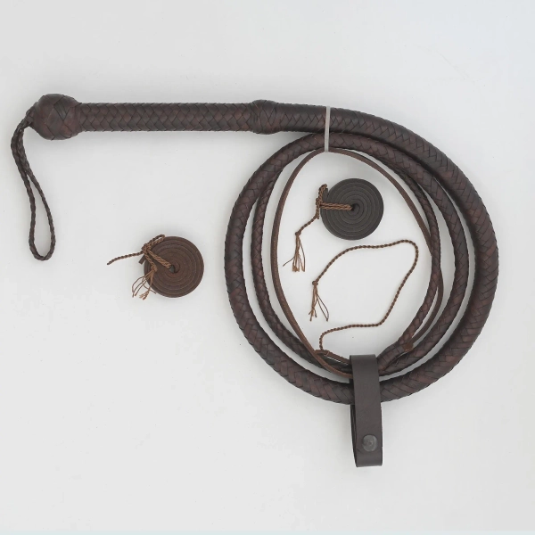 Kangaroo Leather Whip 8ft | Heavy Duty 12 Plaits 