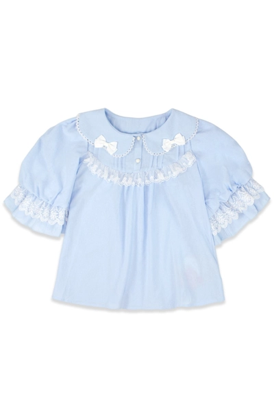 Little Doll House Lolita Blouse - Blue x White (Madame Chocolat Exclusive Colorway)