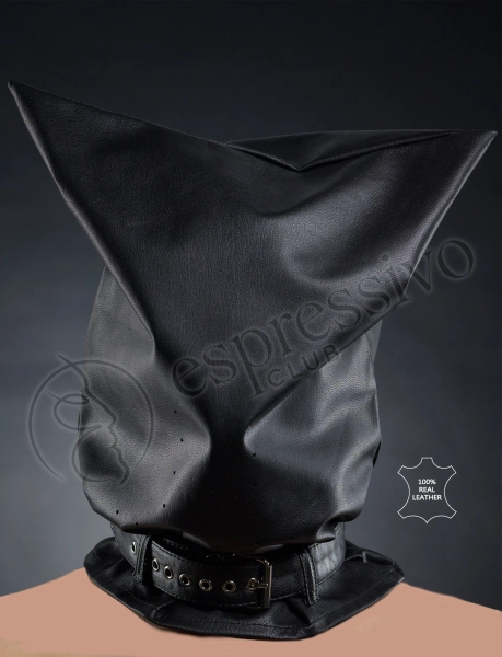 Heavy Bondage hood for BDSM interrogation play, Real Leather bondages restraint bdsm hood, breathplay leather mask, leather bdsm-gear unisex