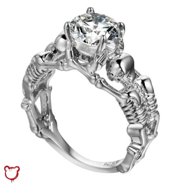 Silver Clear Stone Duo Ring