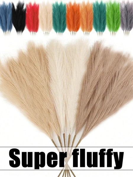 100/50/30pcs Pampas Grass,Artificial Flowers,Fake Grass,Artificial Reed Grass,Fluffy Faux Pampas Style,20/18/10/9/5/3/1pc Ideal For Autumn Vase Fillers, Farmhouse/Bohemian Homes, Wedding Parties & Valentine's Day Decor - Great Gift Option! Gifts Birthday Graduation