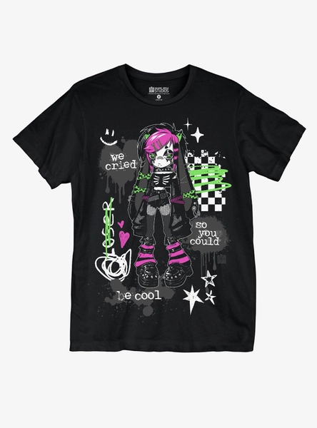 Crying Emo Girls T-Shirt By Square Apple Studios