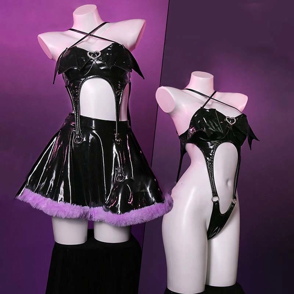 Cosplay Bat Hollow Tight Jumpsuit Skirt